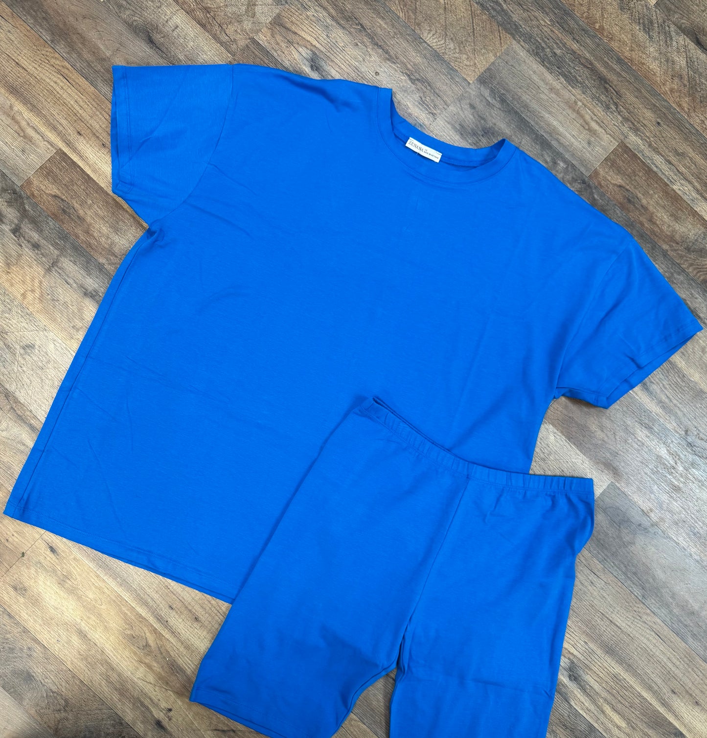 Curvy Blue Biker Set