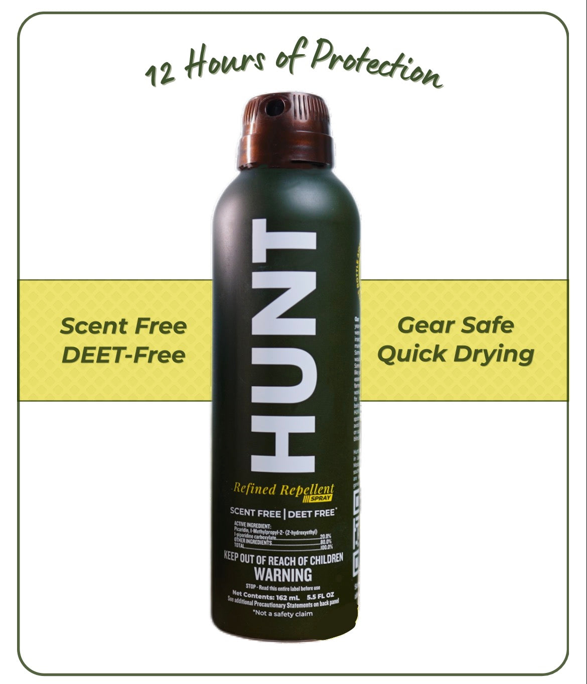 HUNT - Scent-Free, DEET-Free Insect Repellent Spray