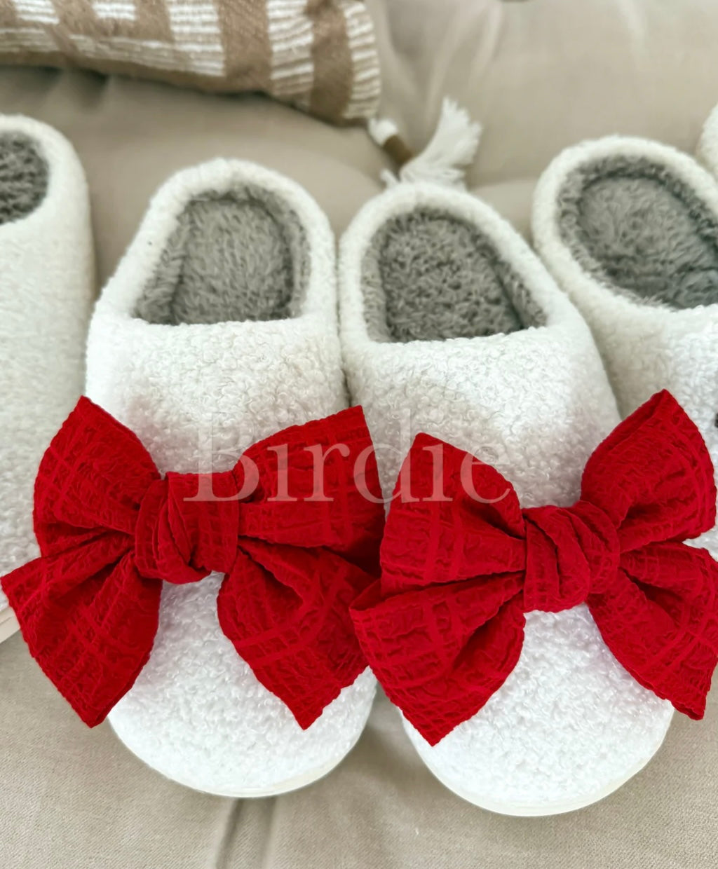 Red Bow Slippers