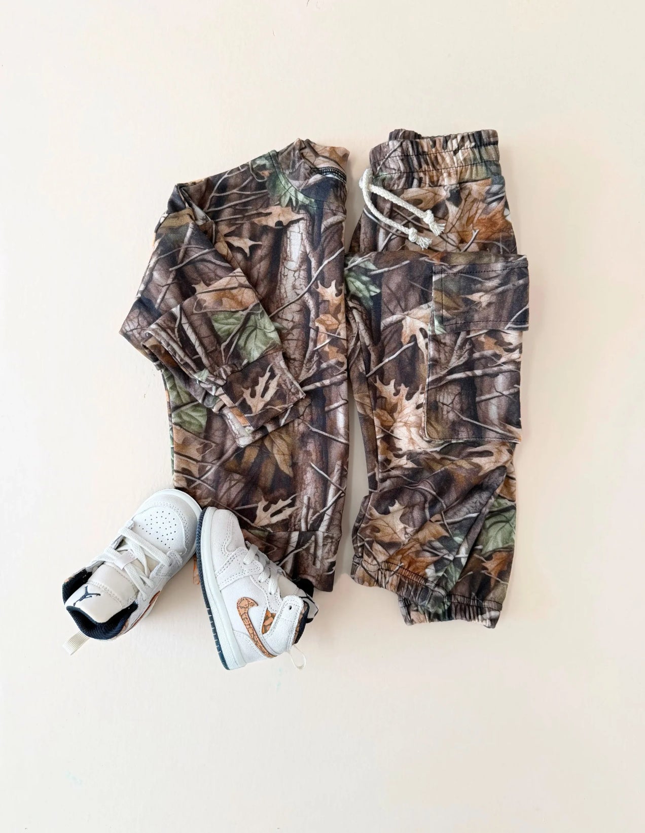 Brown Camo Cargo Jogger set