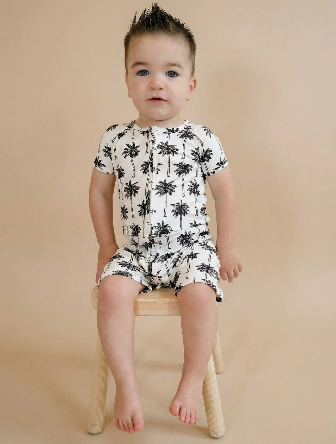White Palm Tree Romper