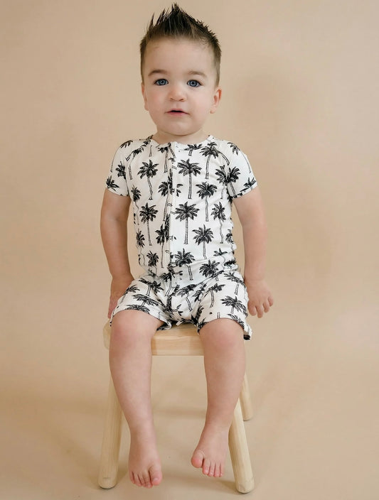 White Palm Tree Romper