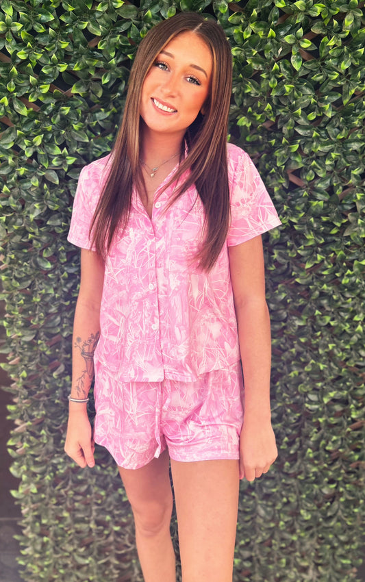Pink Camo Pj Set