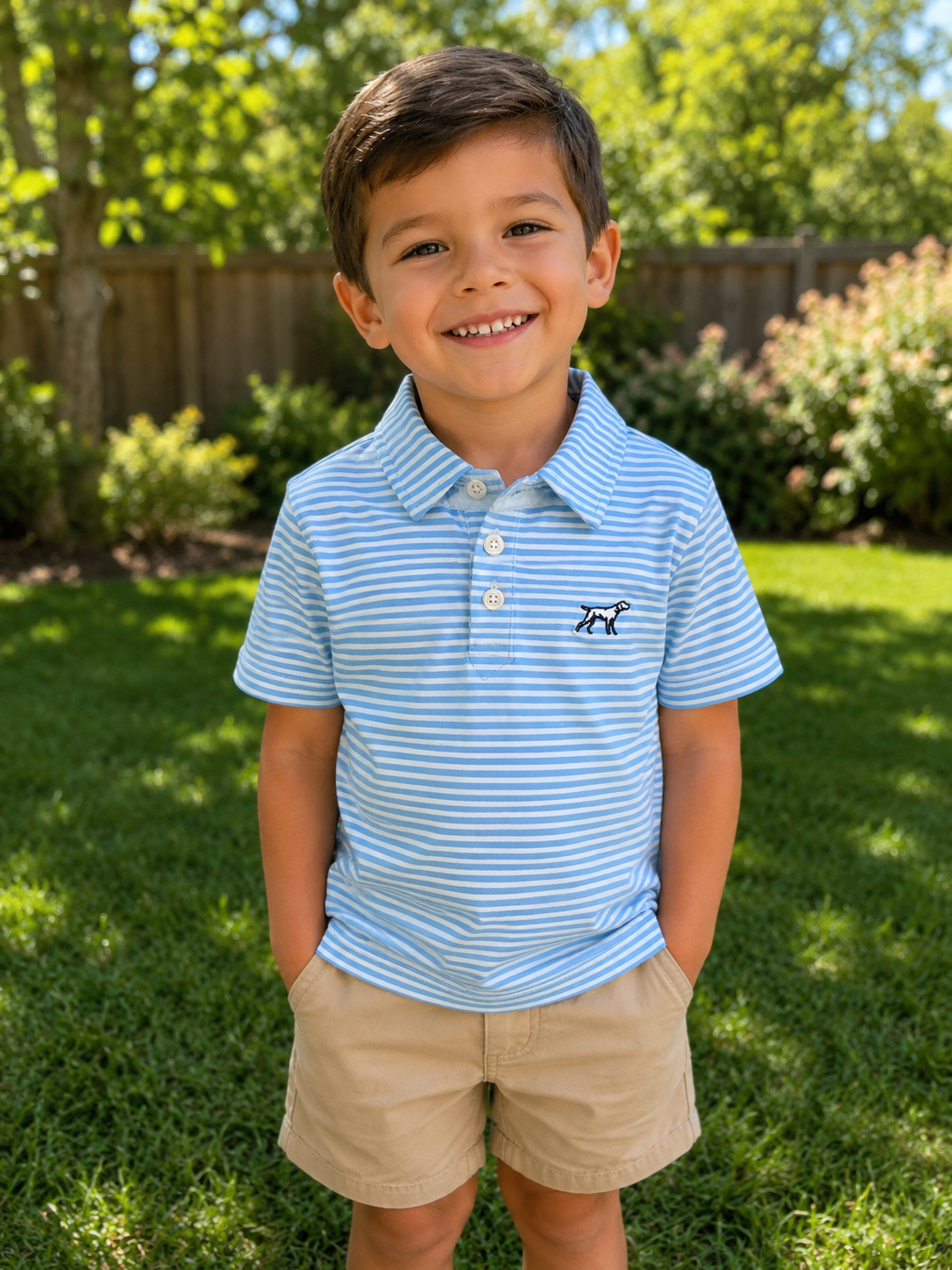 Boys| Light blue signature polo