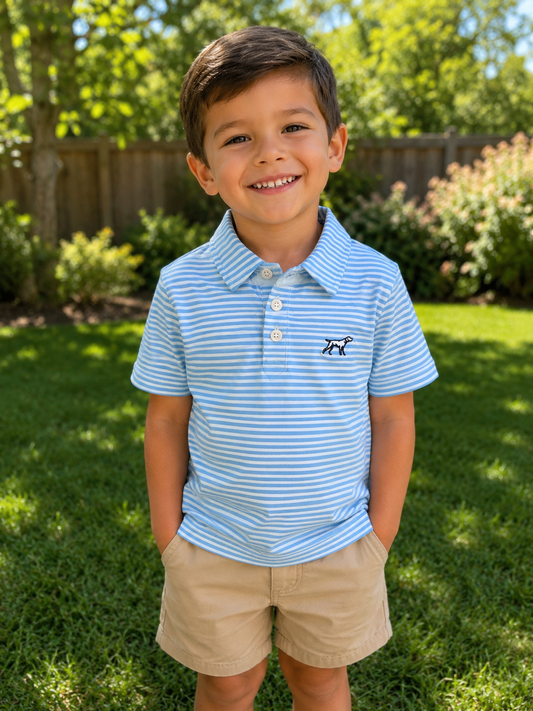 Boys| Light blue signature polo