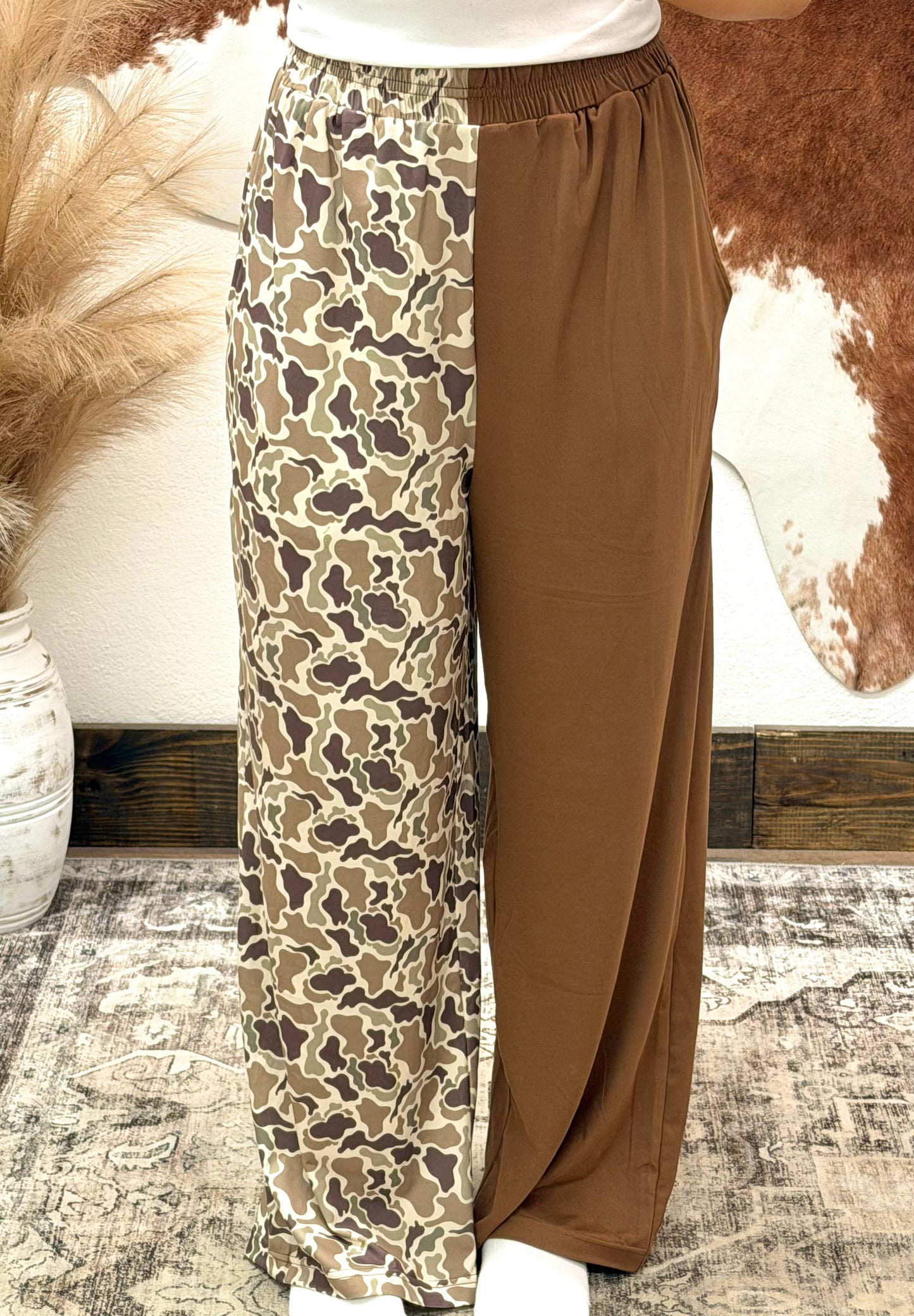 Brown&Camo Split Lounge Pants