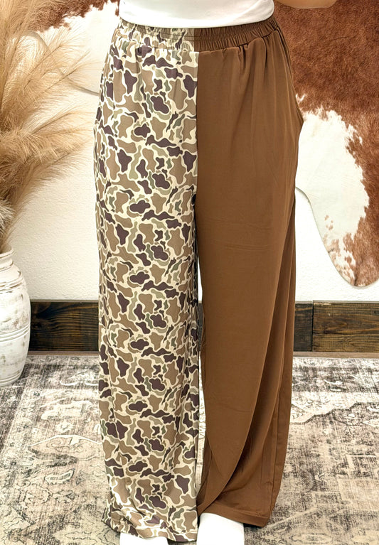 Brown&Camo Split Lounge Pants