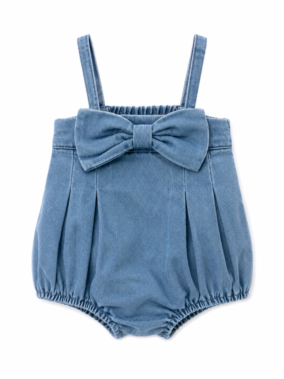 Denim bow romper