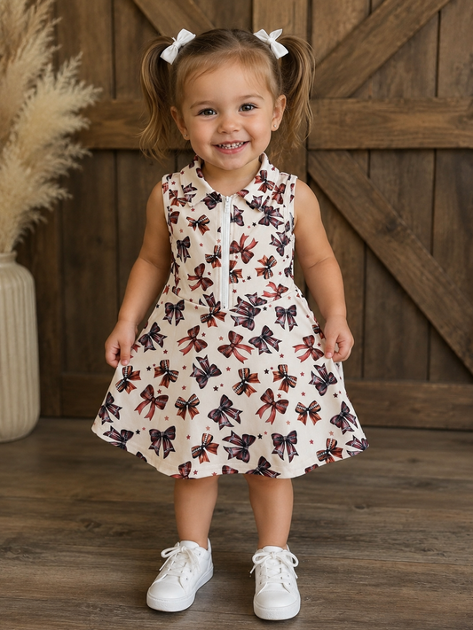 Girls | Football Bow Athletic Dress