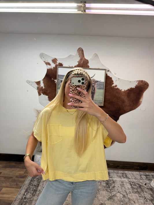 Solid Yellow Crop Tee