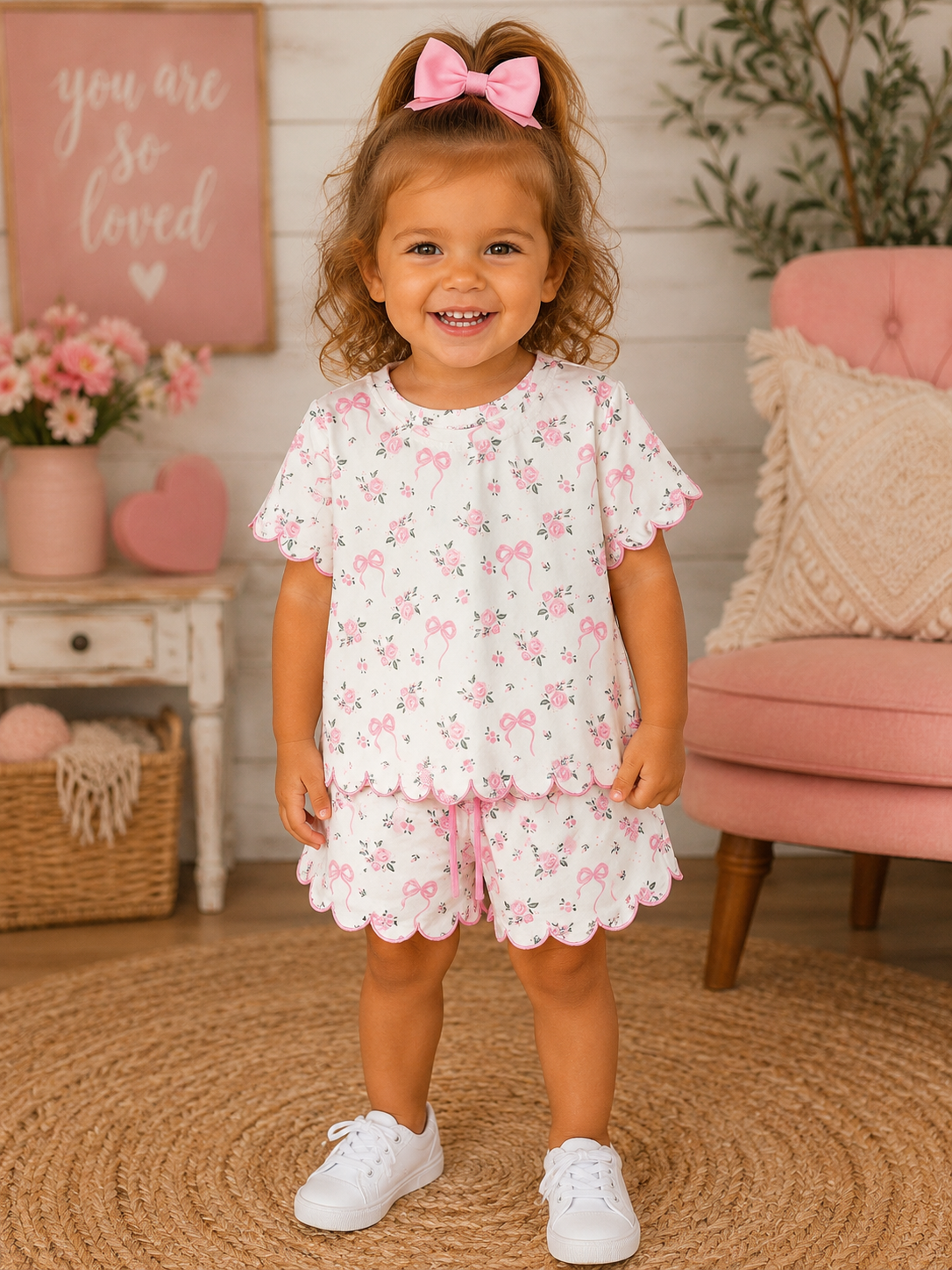 Bows & Roses Scalloped Set