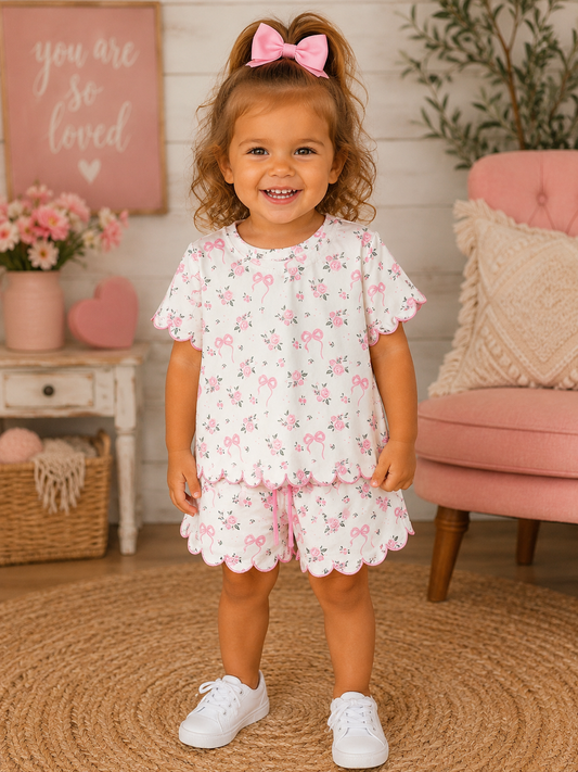 Bows & Roses Scalloped Set