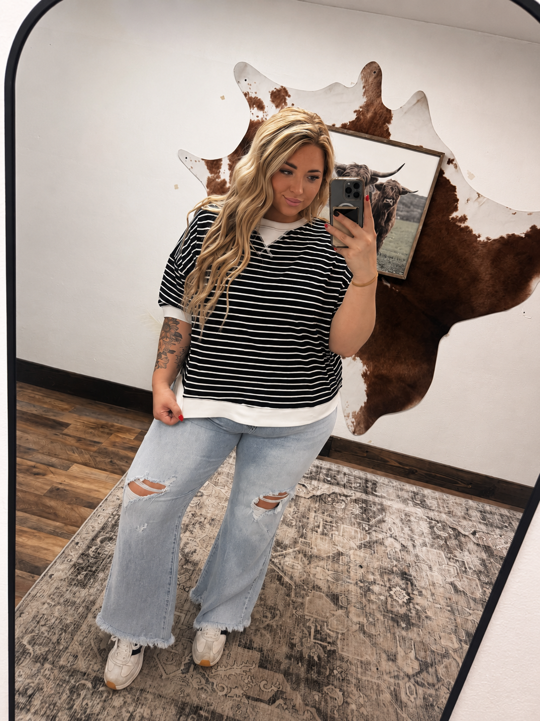 Black&White Striped Top