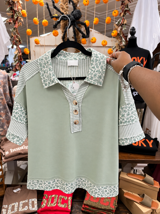 Sage Floral Blouse